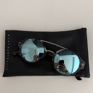 Quay Australia Sunglasses with Reflective Blue Lenses